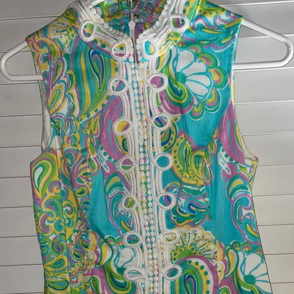 Lilly Pulitzer Shorely Blue Double Trouble Alexa Shift Dress Size 2 - Picture 3 of 7